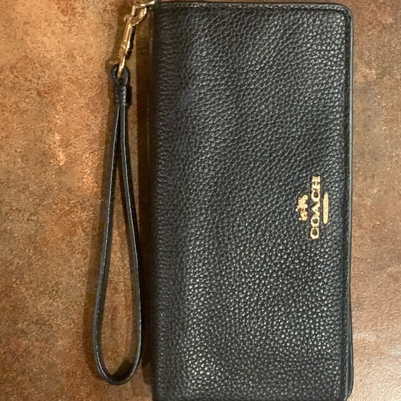coach pebble leather wallet